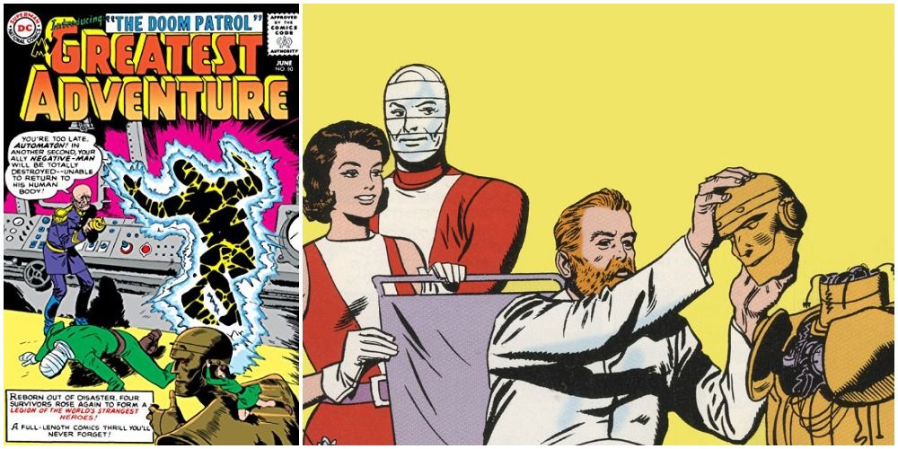 First issue comic book appearance of the Doom Patrol including The Chief, Robotman, Negative Man and Elasti-Girl