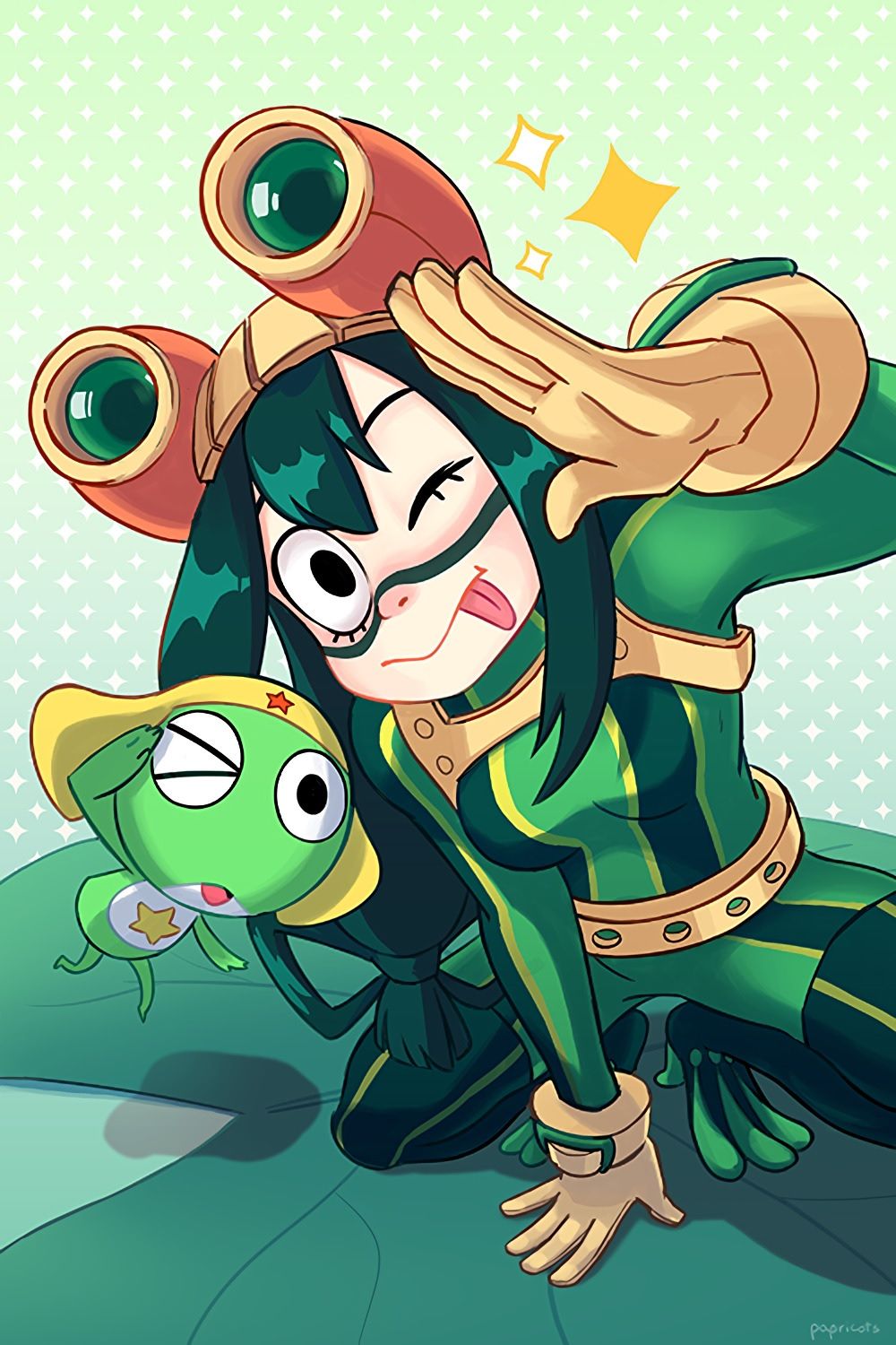 Tsuyu Asui and the main character from Sgt. Frog fan art by papricots on DeviantArt