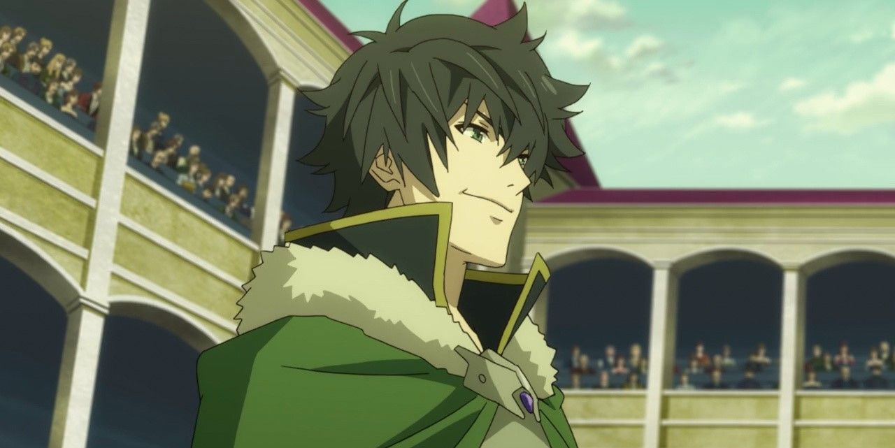 The Rising of the Shield Hero _ Naofumi standing in a stadium ready to face his opponent.