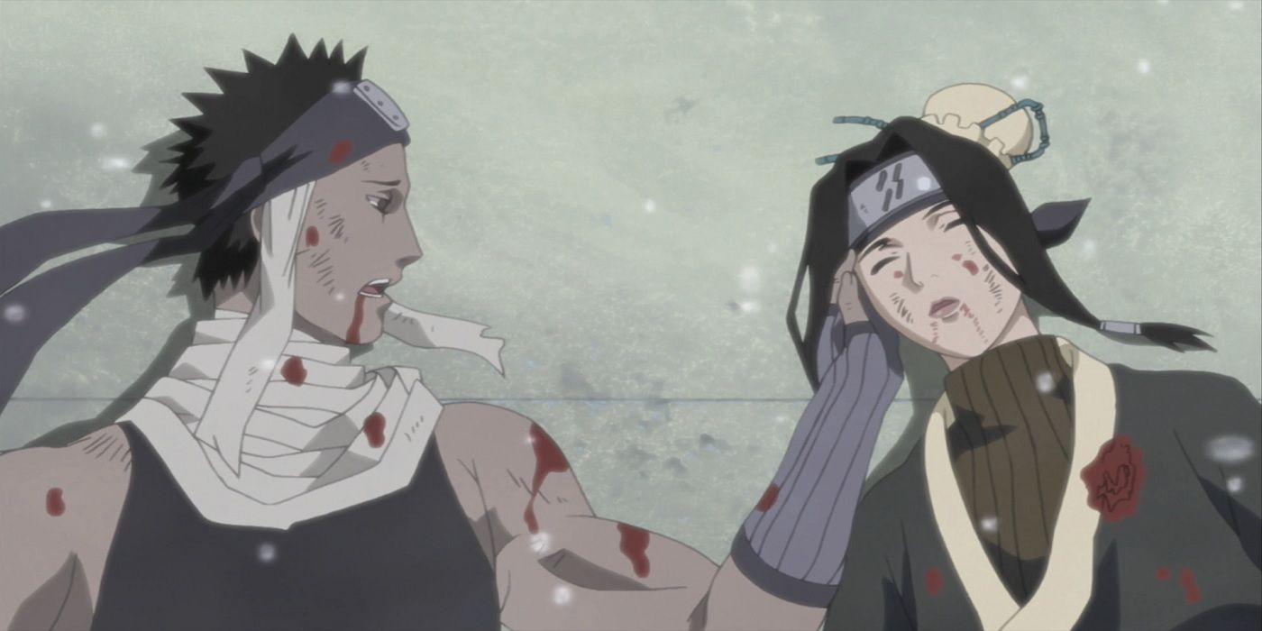Haku and Zabuza's final moments in Naruto.