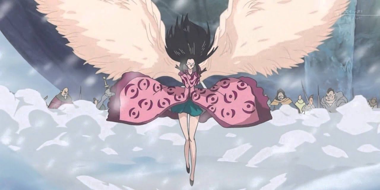 Nico Robin Uses Cien Fleur To Create Wings