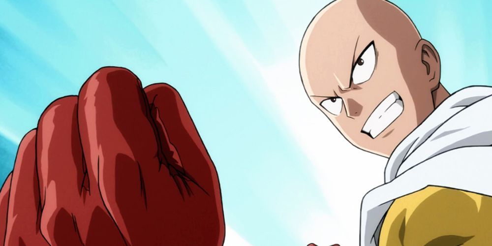 An image of One Punch Man's Saitama clenching his fist