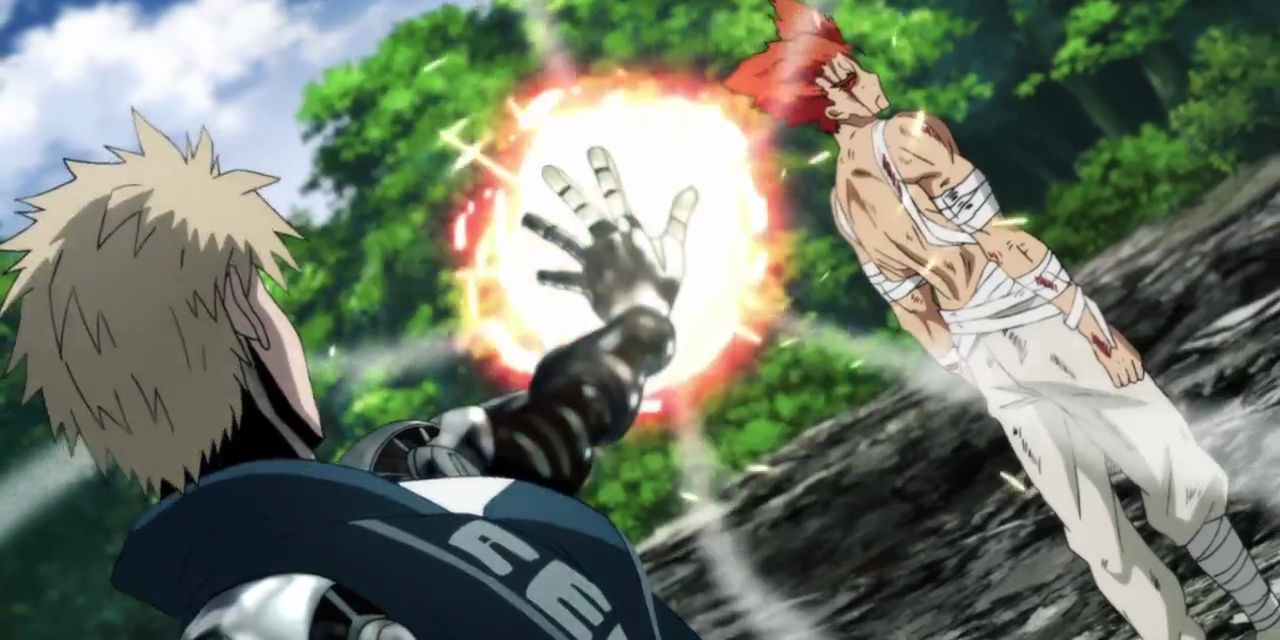 Anime One-Punch Man Anime Genos Energy Blasts Garou