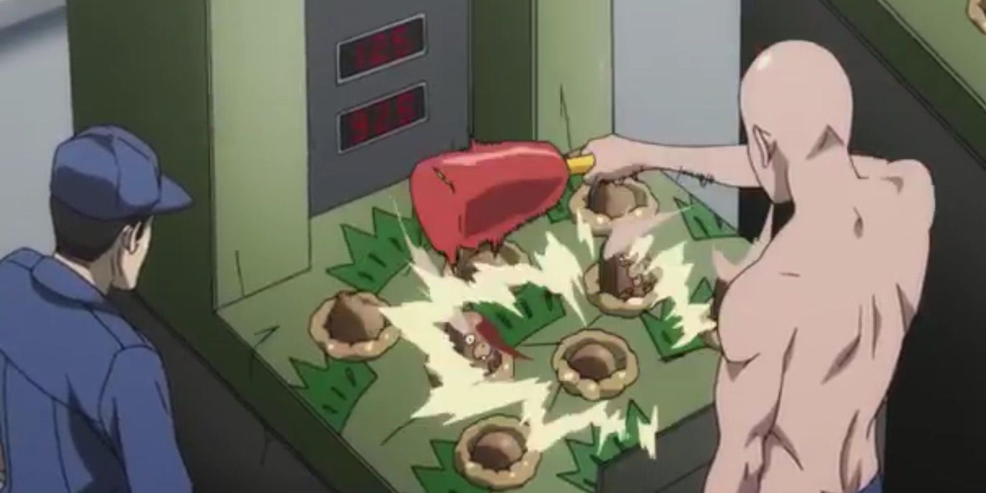 One-Punch Man Anime Saitama interpreta Whack-A-Mole