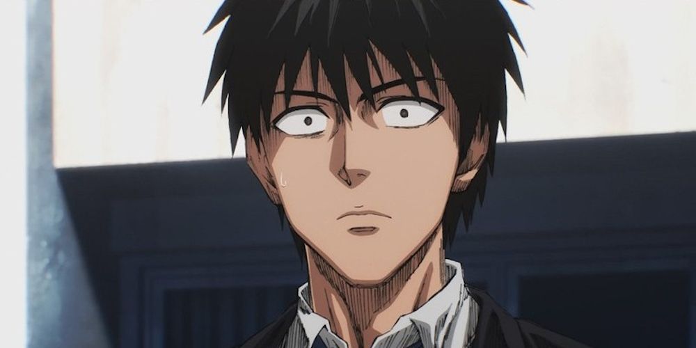 One-Punch Man Anime Young Saitama com cabelo