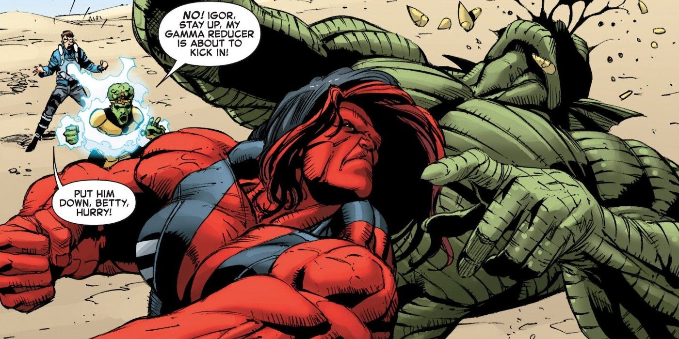 Red She-Hulk Punching Abomination In The Face