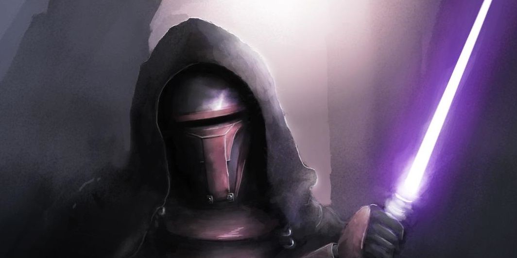 Revan fought with a purple lightsaber.