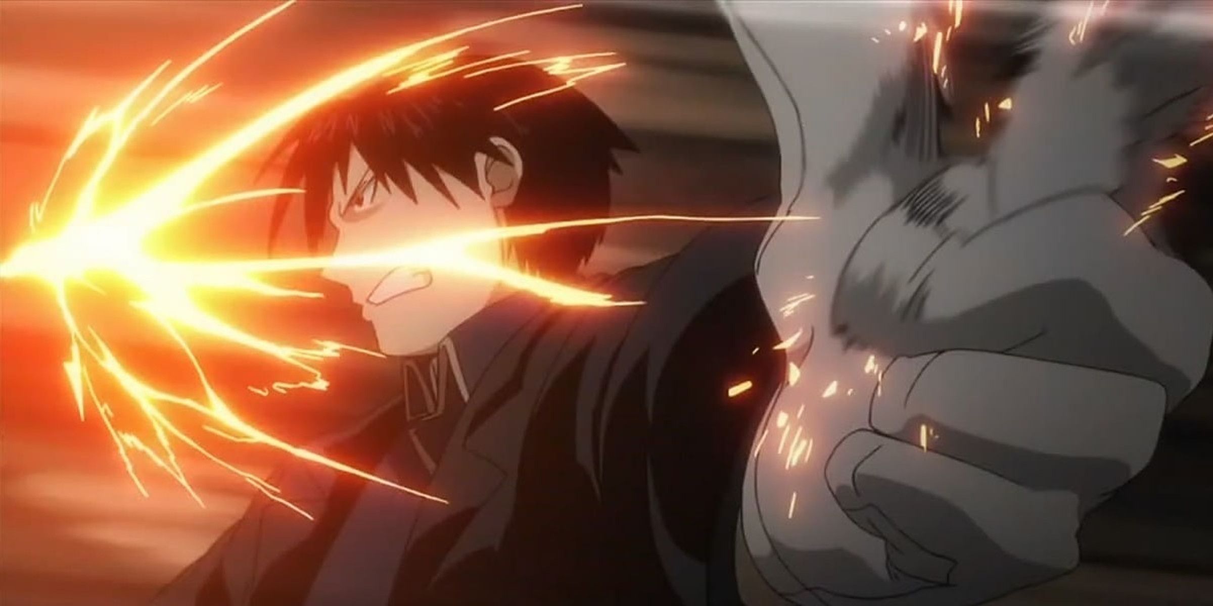 roy mustang performing Flame Alchemy in Fullmetal Alchemist