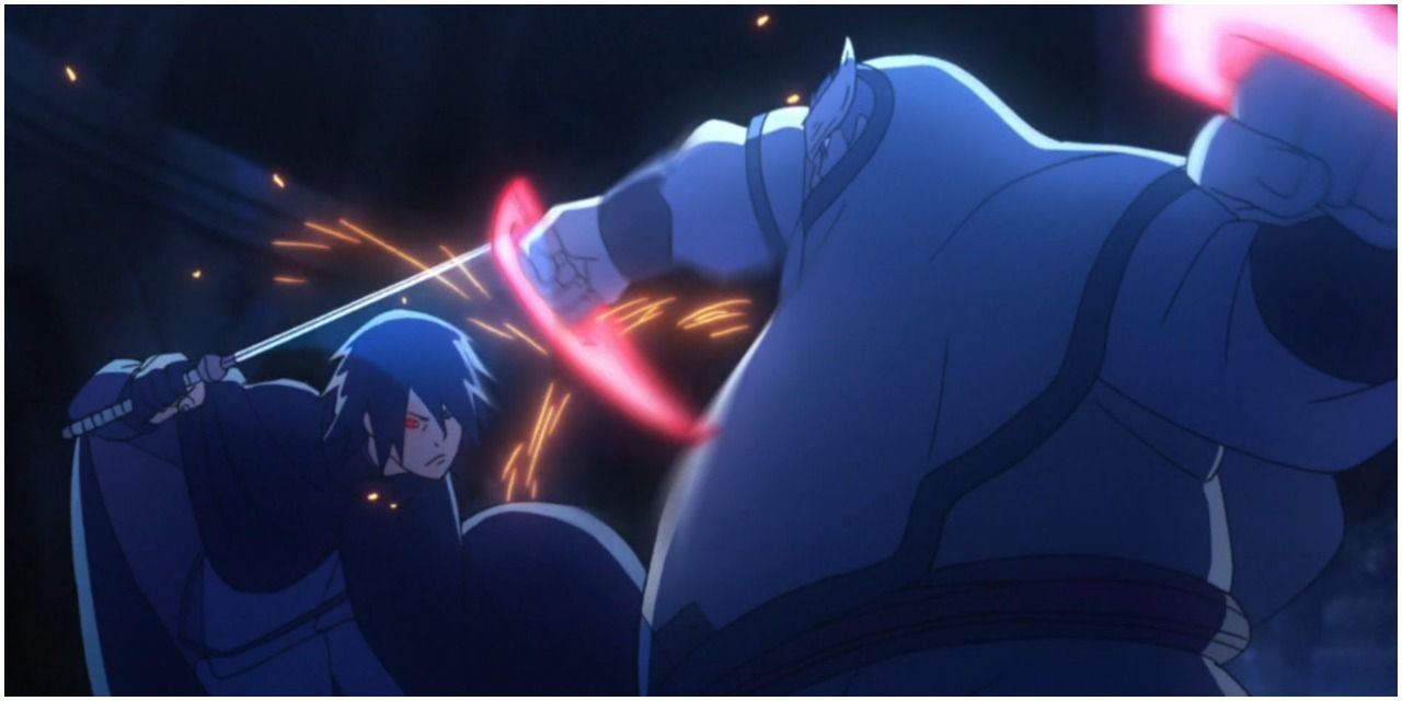 Sasuke fighting Kinshiki