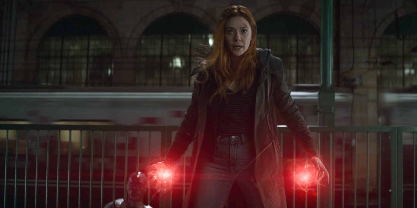 Scarlet Witch defending Vision in MCU
