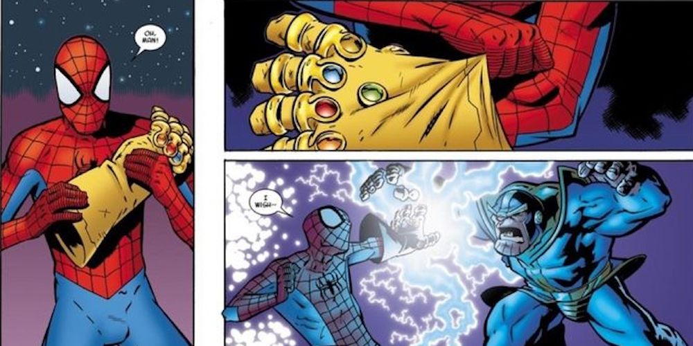 Spider-Man Gets Infinity Gauntlet Energy Blasts Thanos