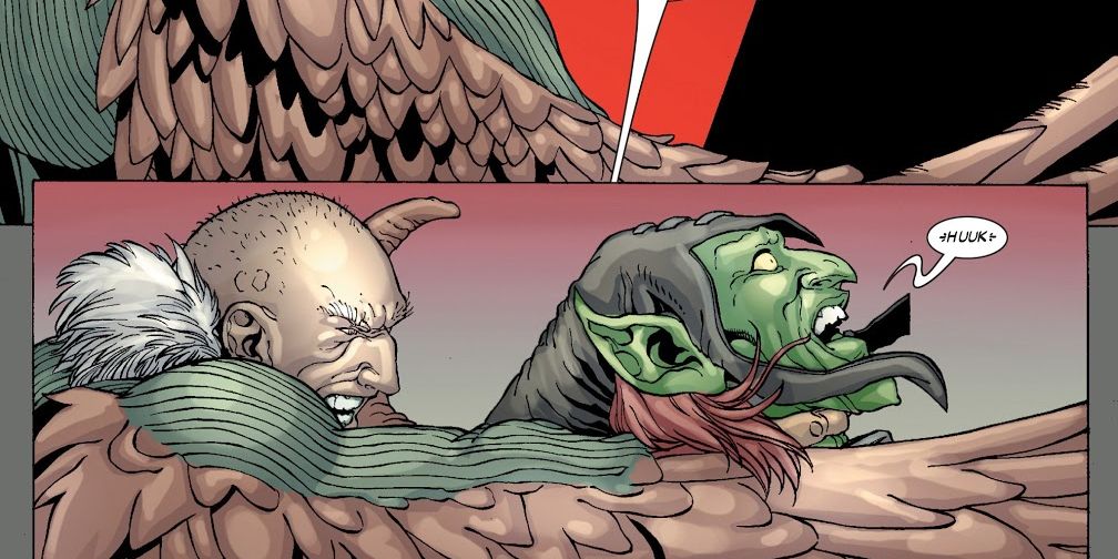 Spider-Man House Of M Vulture Strangles Green Goblin Fight
