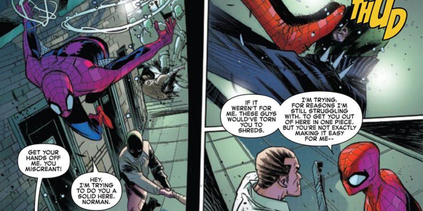 Spider-Man and Norman Osborn In Sins of Norman Osborn