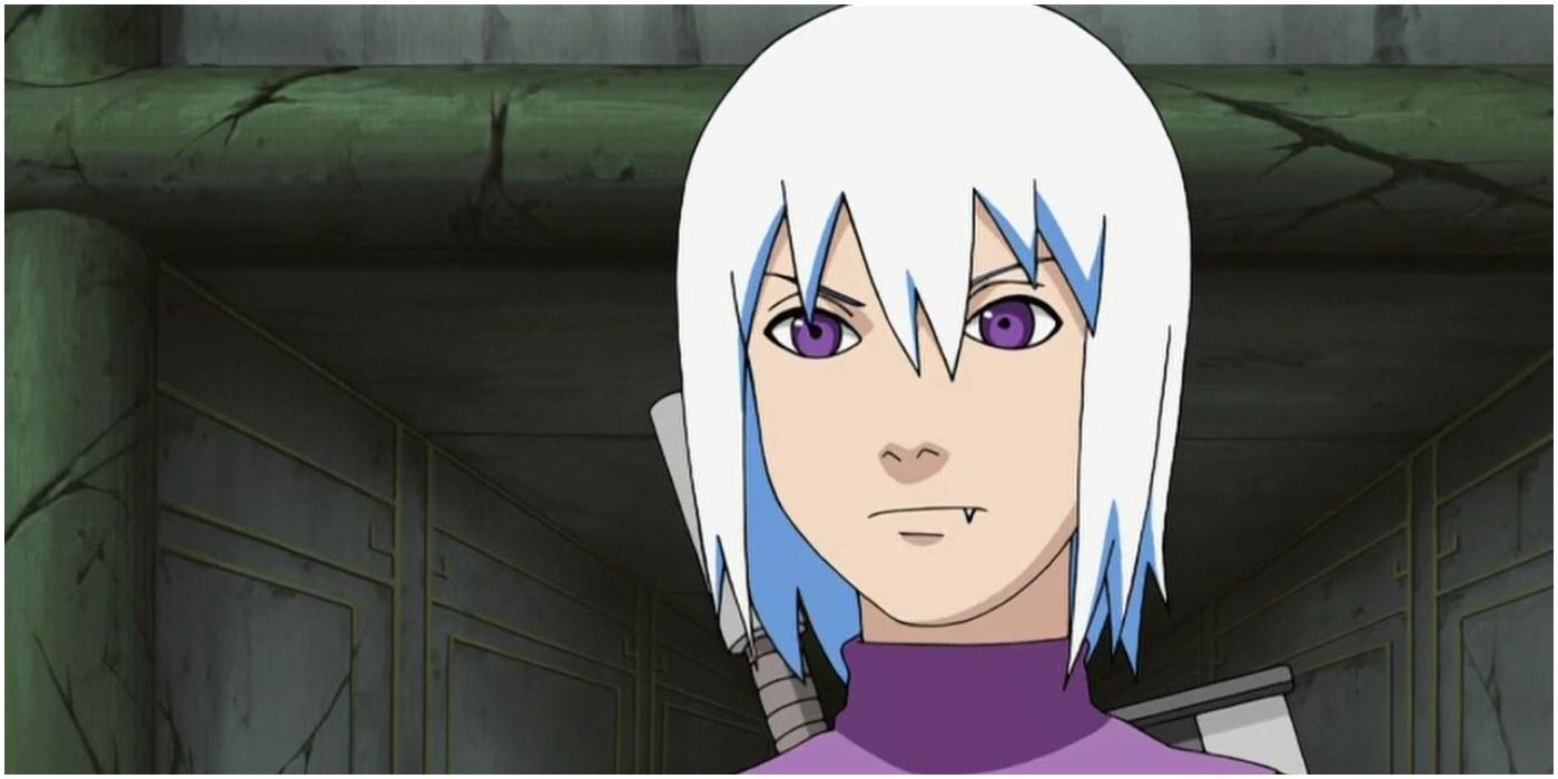 Suigetsu recruiting Karin with Sasuke in Naruto.