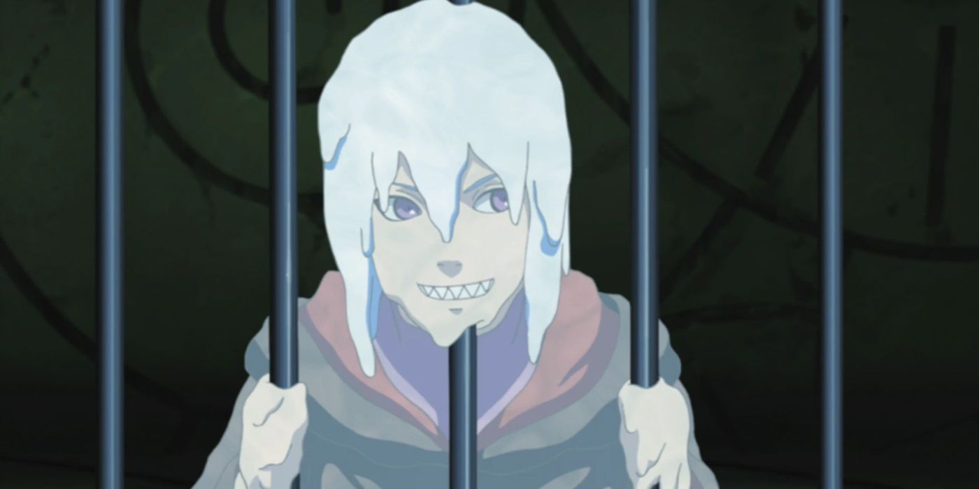 Naruto Shippuden Suigestsu Melting His Body Through Prison Bars