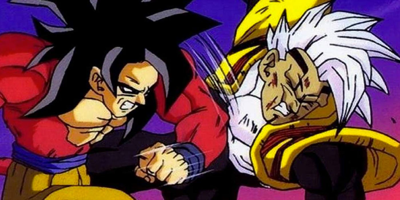 Anime Super Saiyan 4 Goku vs Baby Vegeta