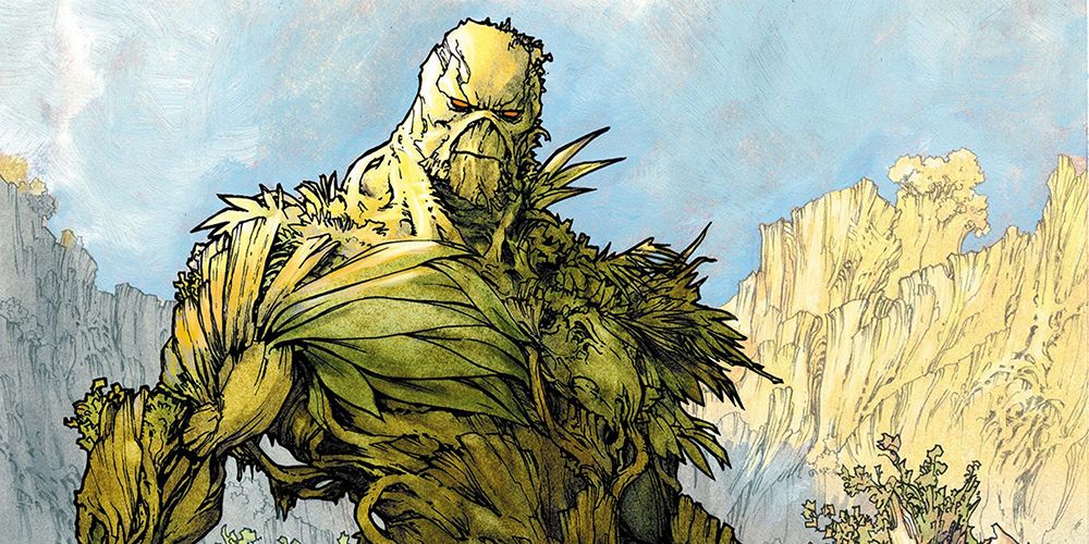 An image of Swamp Thing in a swamp