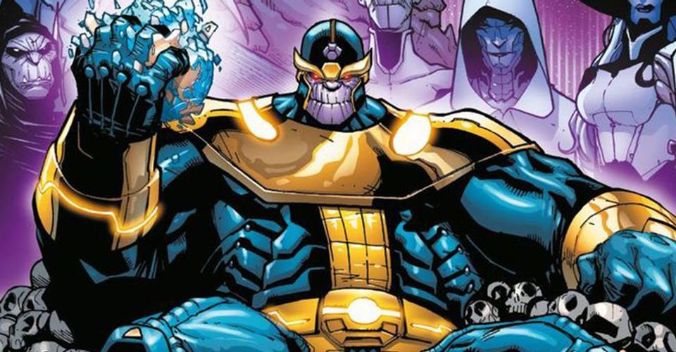 Thanos on throne Marvel Comics