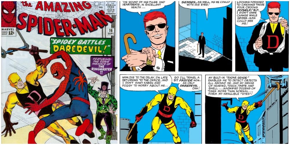 Daredevil and Spider-Man fight under the Ringmaster's influence in Marvel Comics