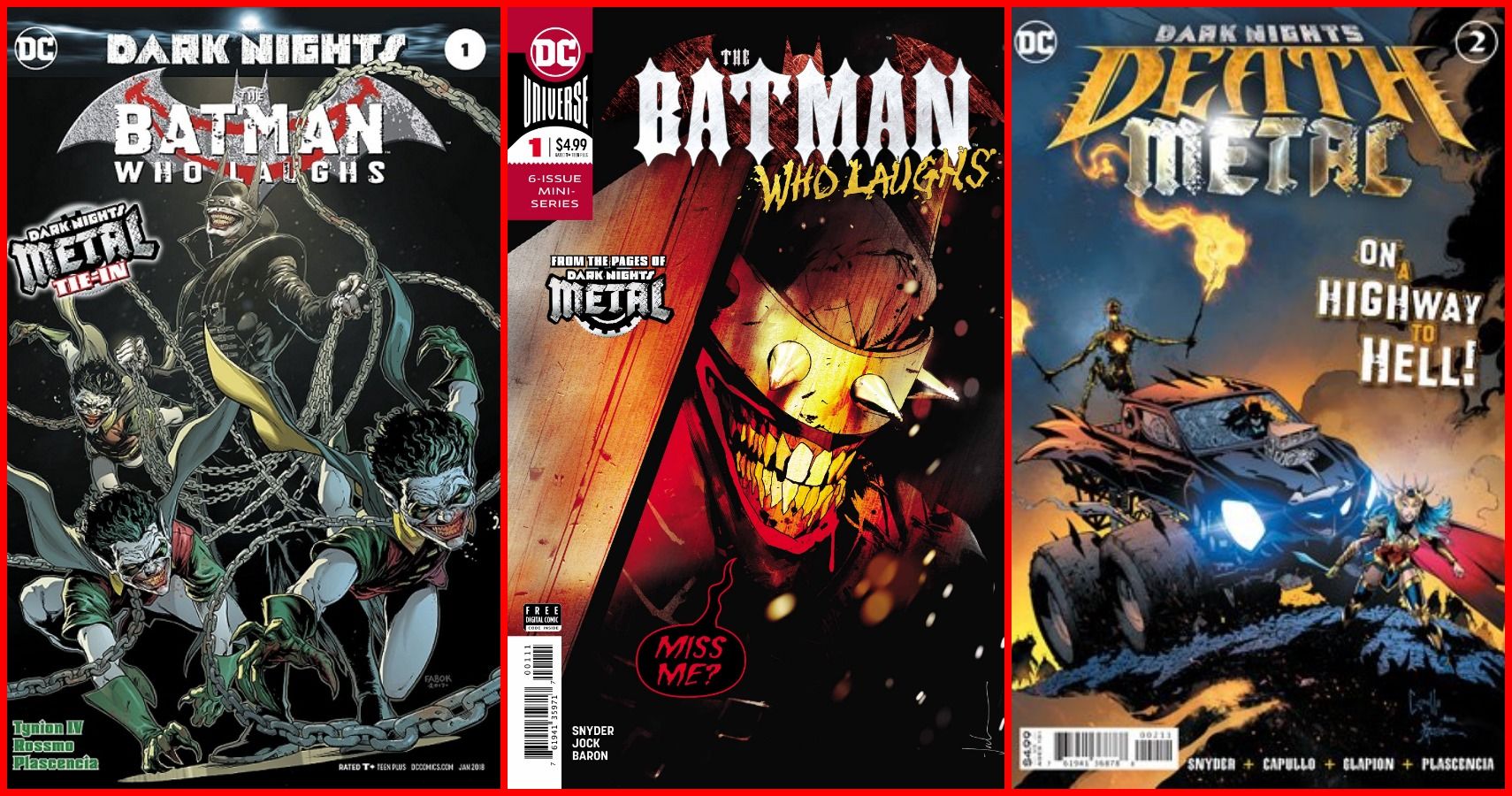 The Batman Who Laughs Key Issues Comic Book Covers.