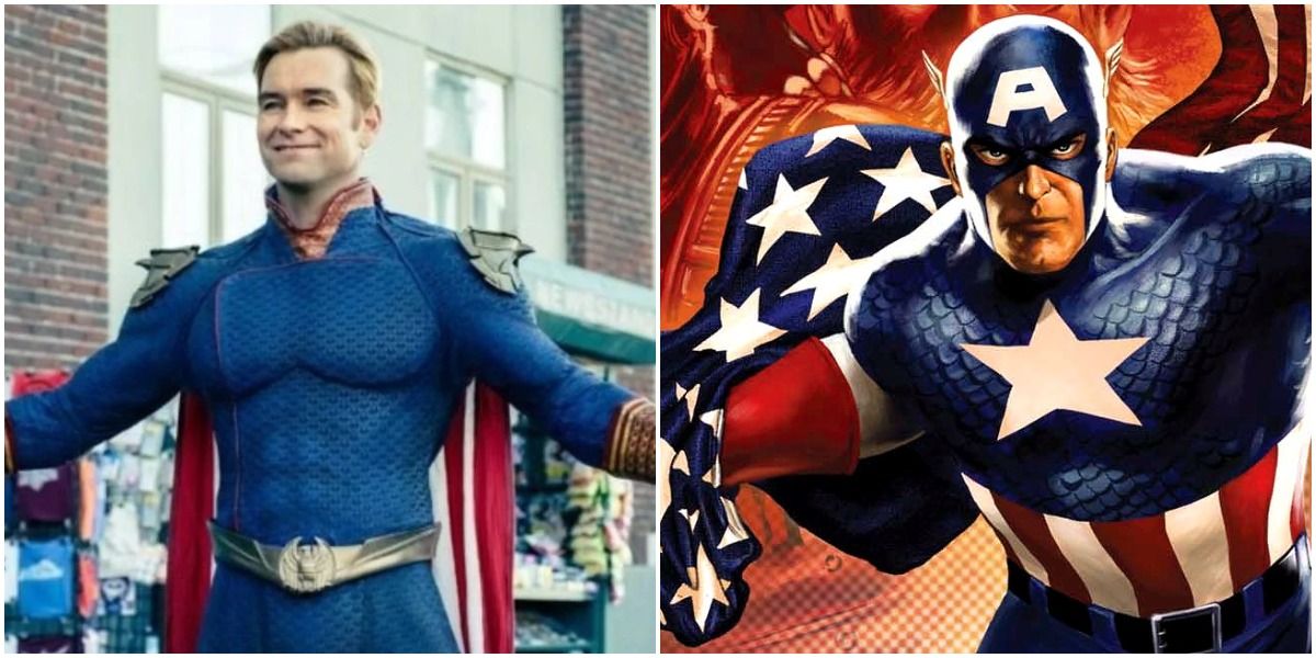 Homelander from The Boys and Captain America from Marvel Comics