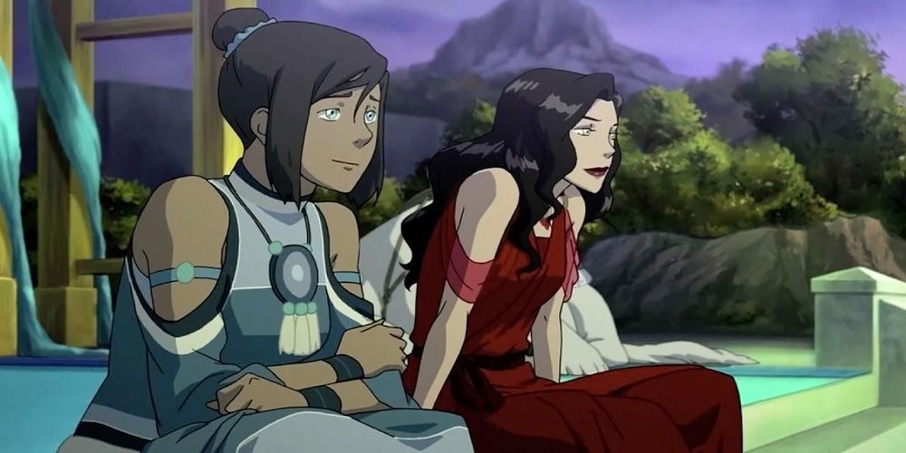 Korra and Asami in the finale of The Legend Of Korra