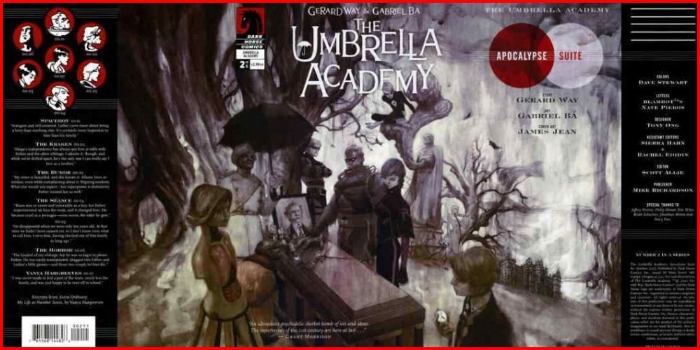 The Umbrella Academy: Apocalypse Suite #2 front, back, and inside covers spread.