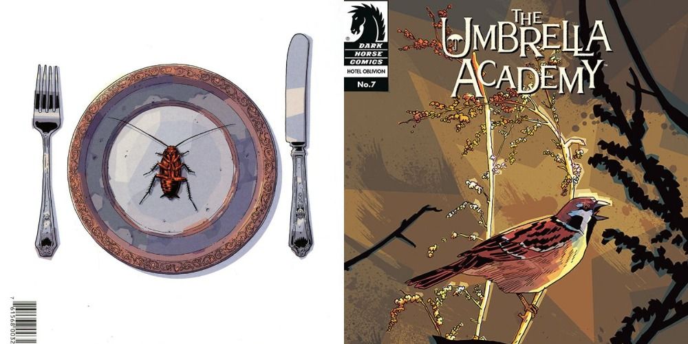 The Umbrella Academy: Hotel Oblivion #1 and #7 comic book covers