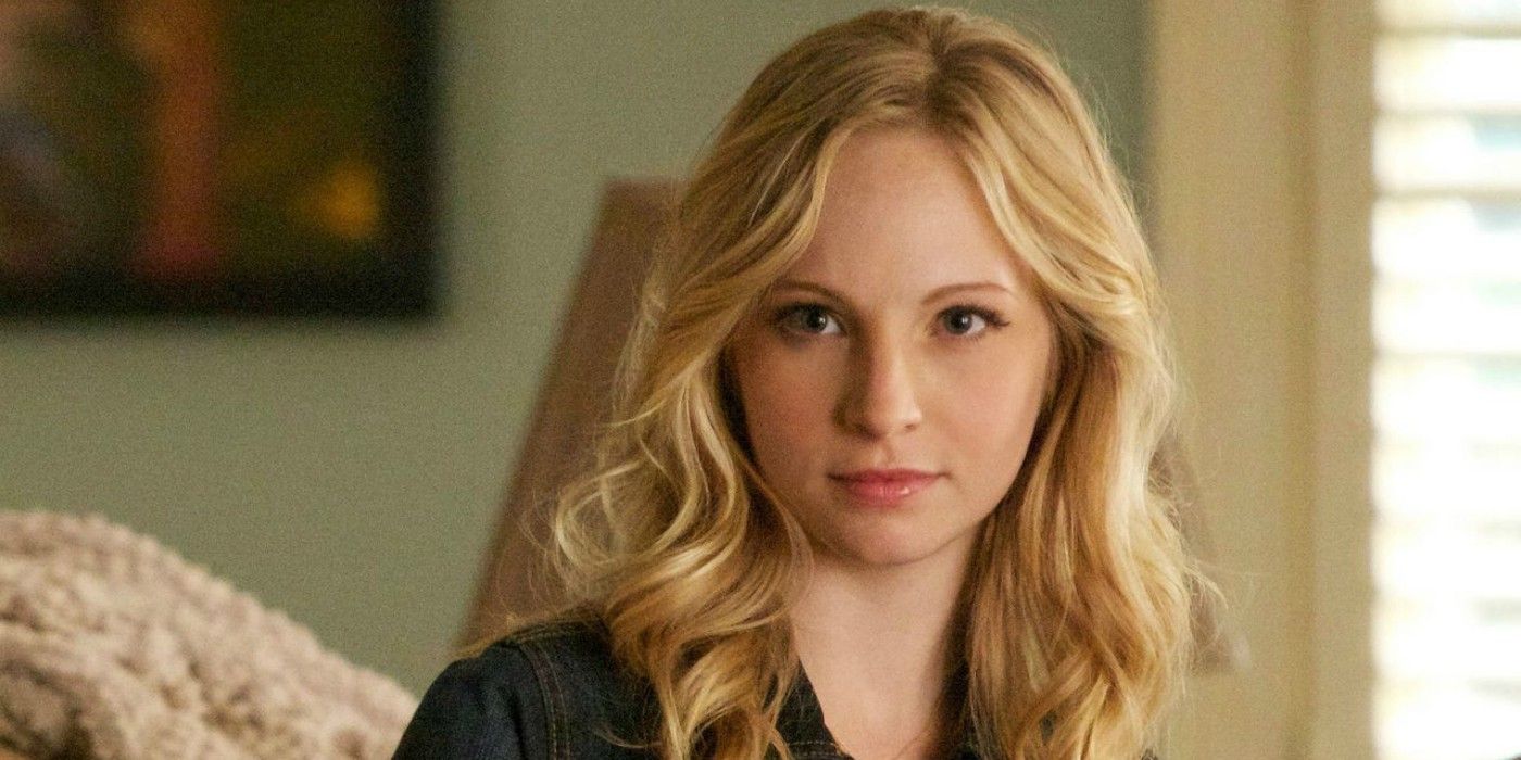 Caroline looking at someone  in The Vampire Diaries.