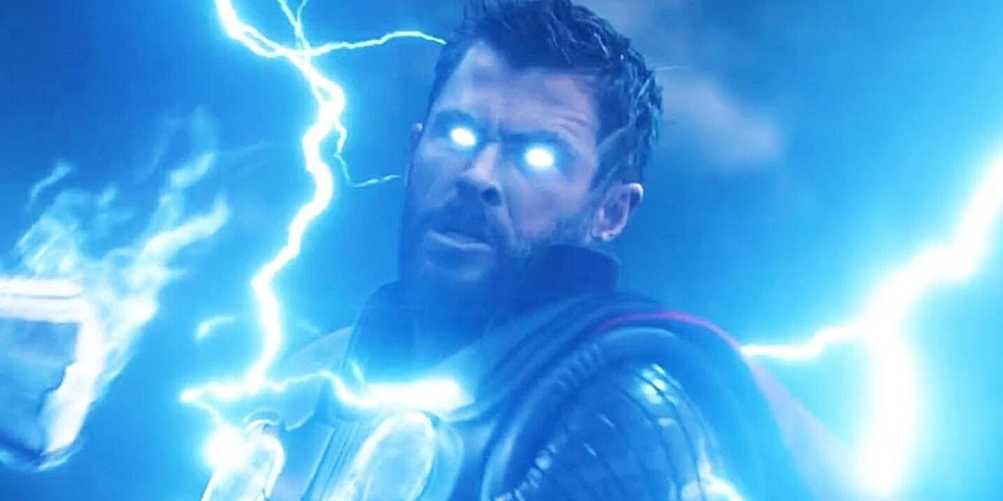 Thor using his lightning powers in the MCU
