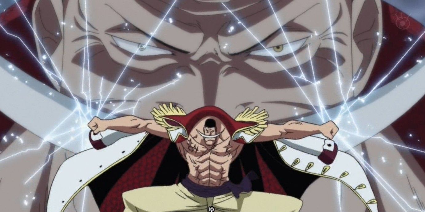 Whitebeard uses the powers of the Gura Gura no Mi Devil Fruit in One Piece