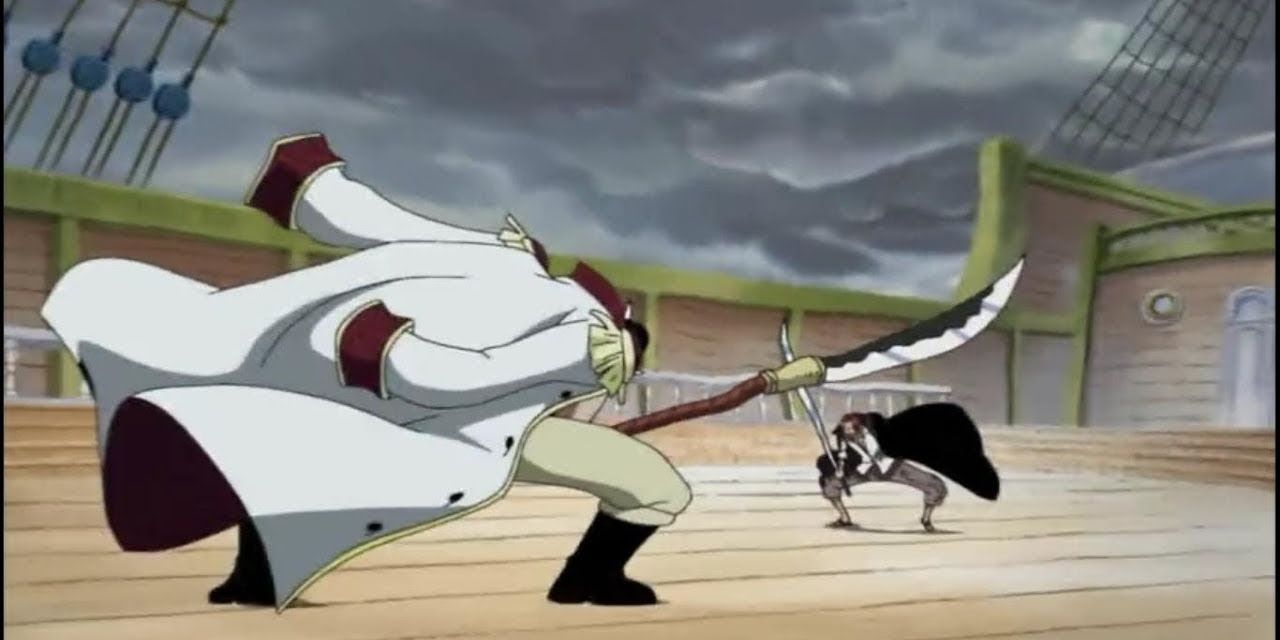 A clash between Whitebeard and Shanks