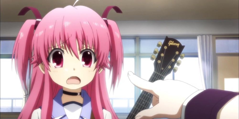 Yui From Angel Beats! guitar music shocked 