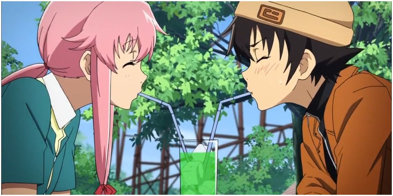 Yuki And Yuno Sharing A Drink from future diary. 