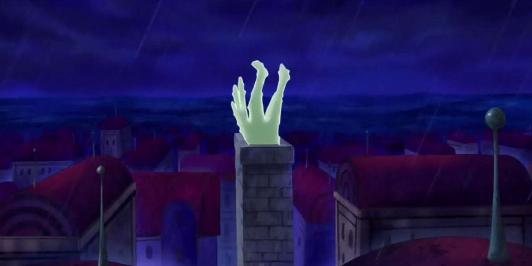 Zoro gets stuck in a chimney at Water Seven