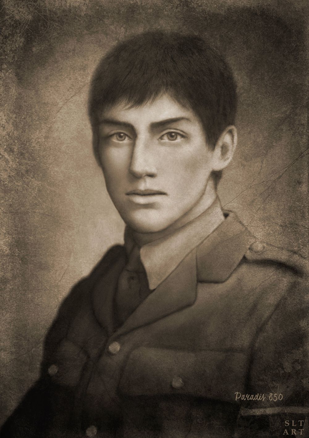 Old school styled fan art of Bertholdt.