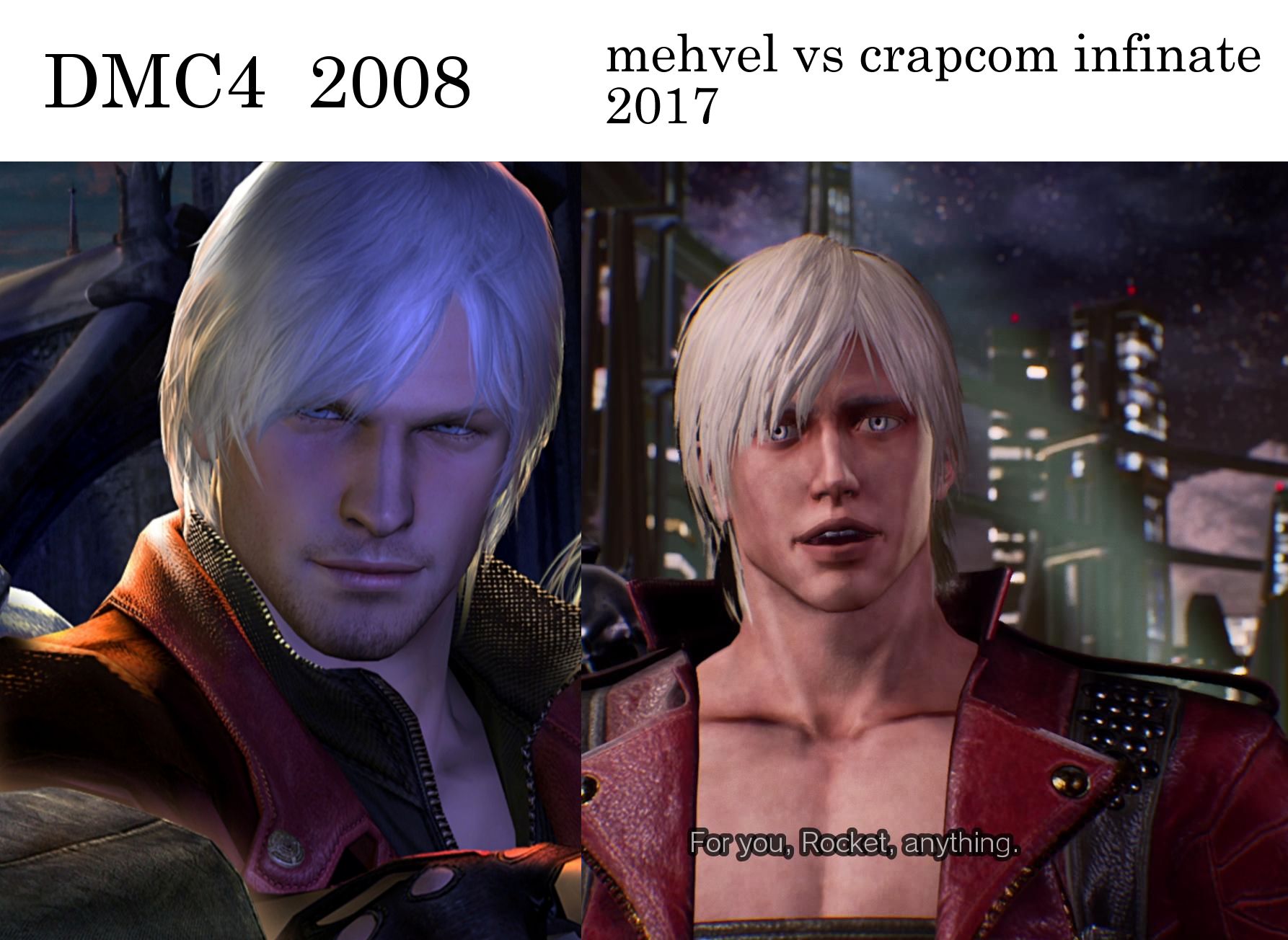 Dante compared between games
