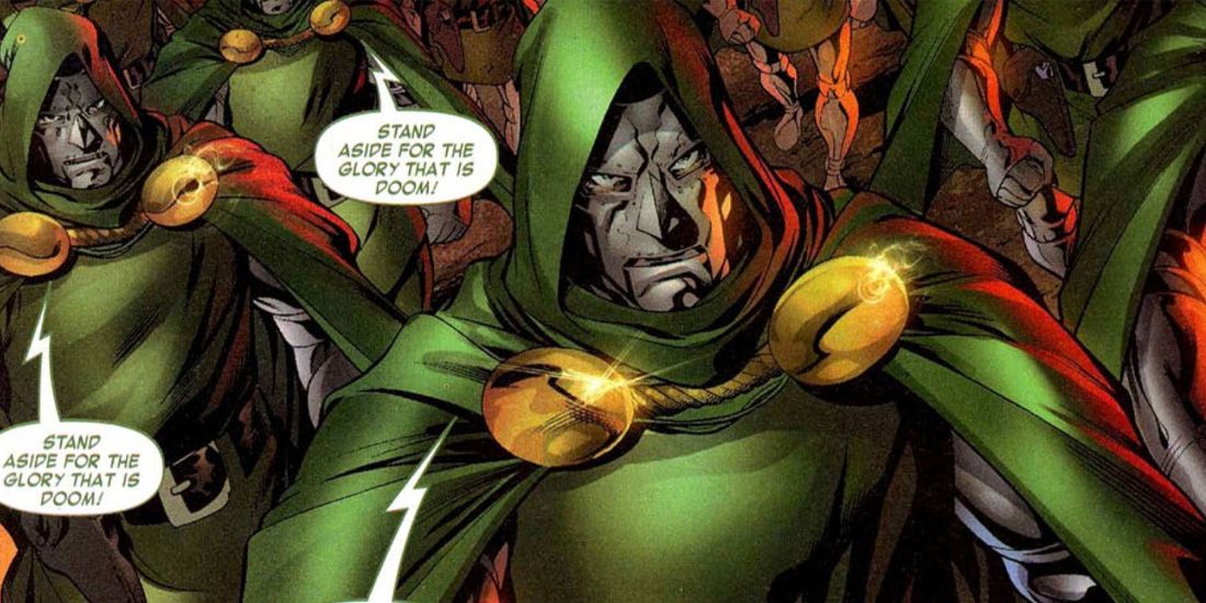 Doctor Doom leads his Doombots in Marvel Comics