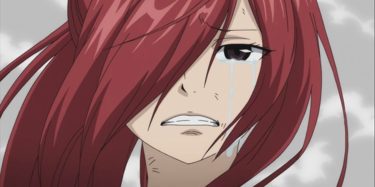 erza scarlet from fairy tail crying
