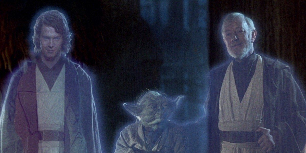 Anakin, Yoda and Ben Kenobi as Force ghosts
