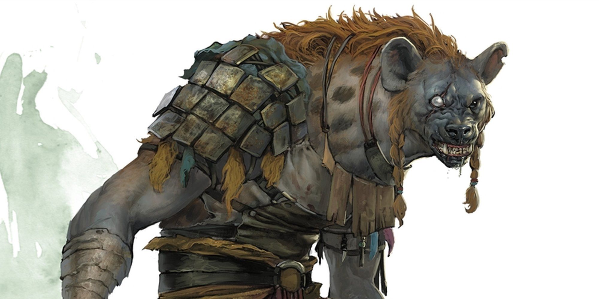 Gnoll from waist up, d&d art