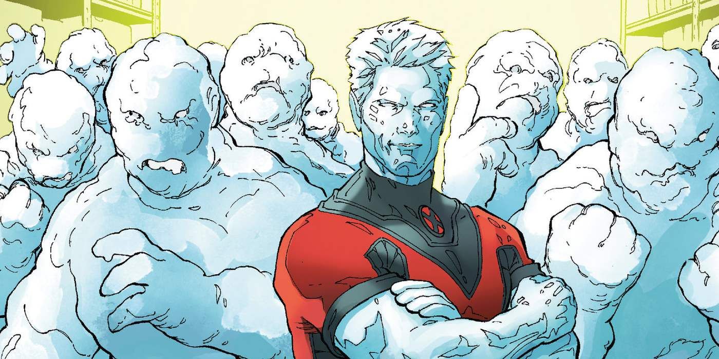 Iceman with an army of ice forms