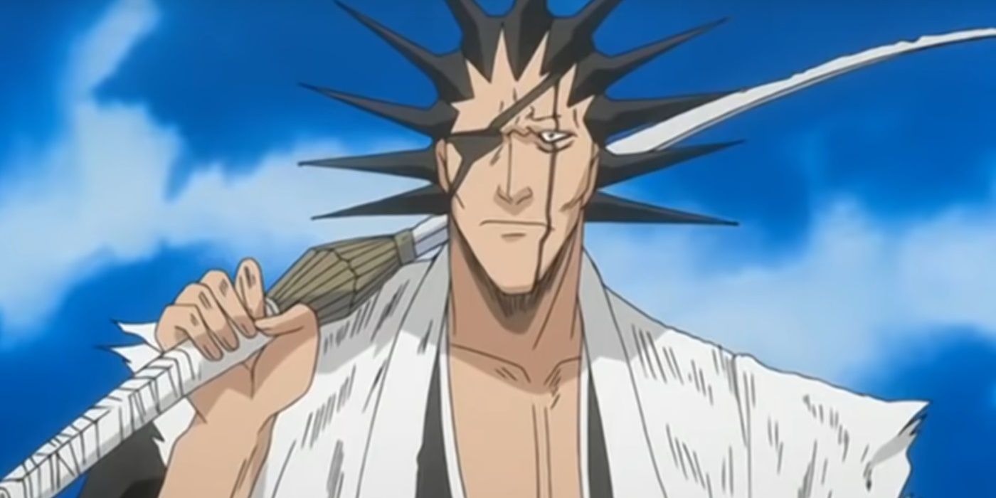 kenpachi casual pose with sword in bleach