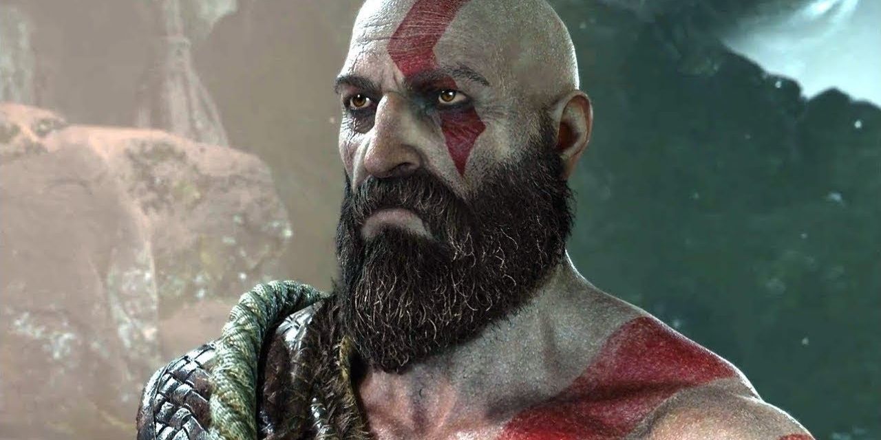 A somber Kratos