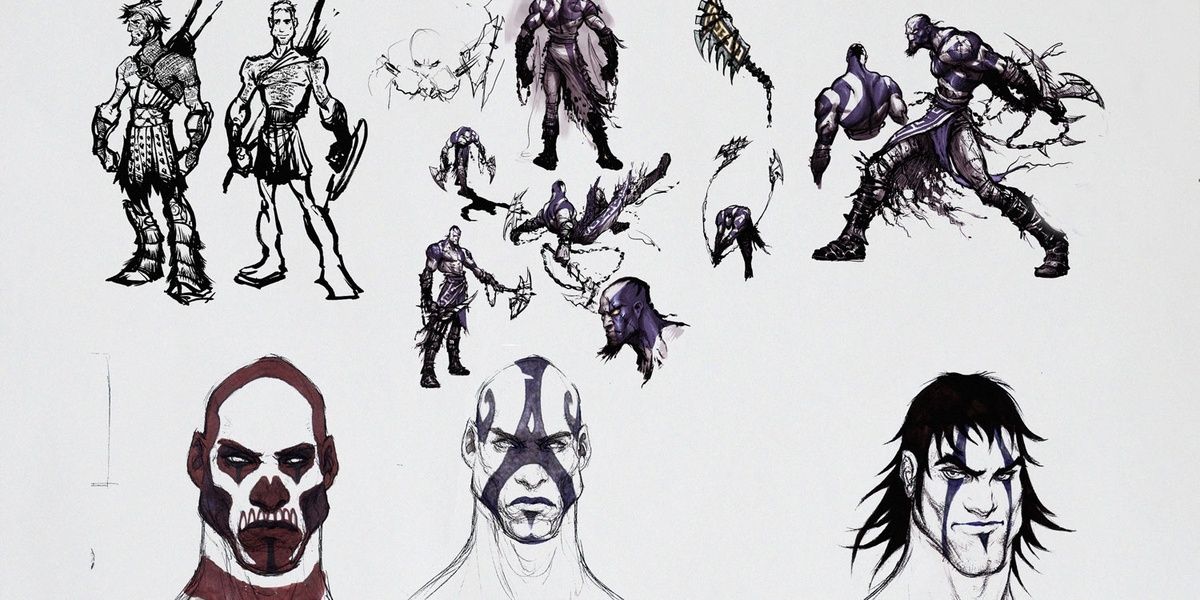 Kratos designs in God of War