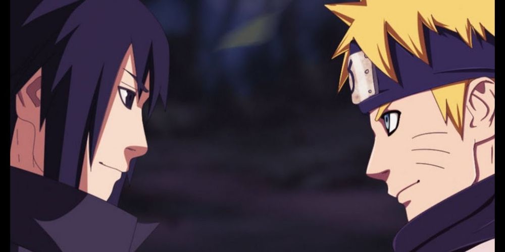 naruto and sasuke face to face smile