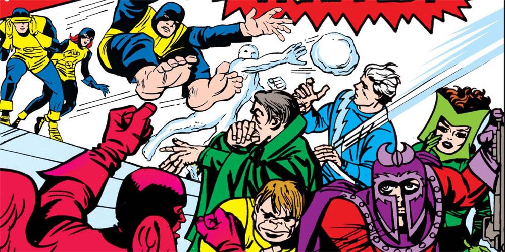 The original X-men fighting brotherhood of evil mutants