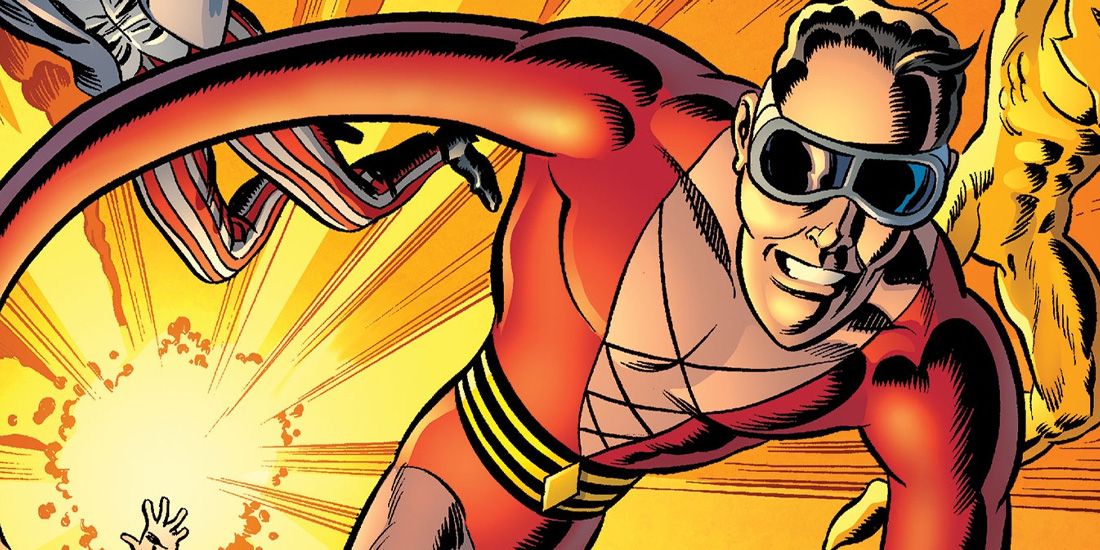 Plastic Man casually smiles despite the explosion behind him in DC Comics