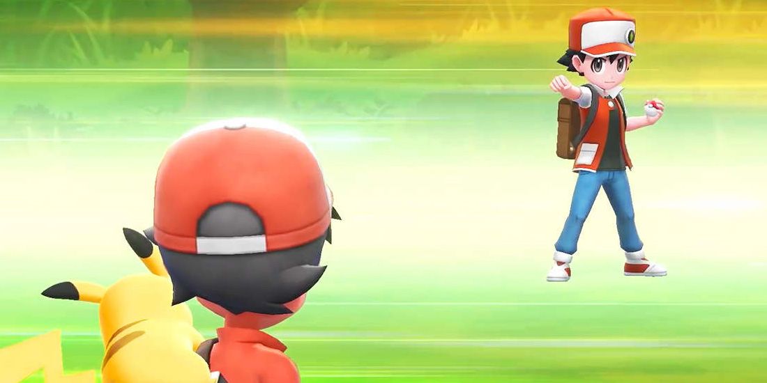 Red Pokemon Battle in Pokemon Let's Go