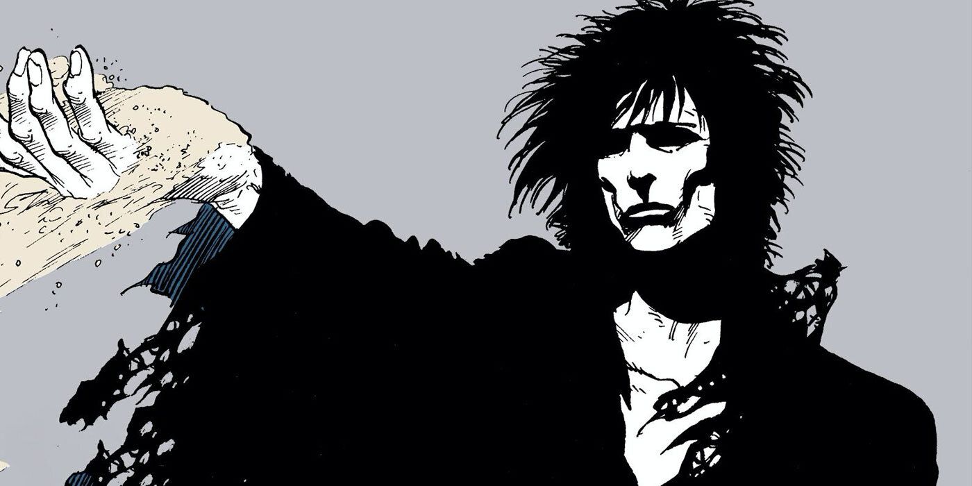 Neil Gaiman's Sandman character, Dream of the Endless, lets sand slip through his fingers.